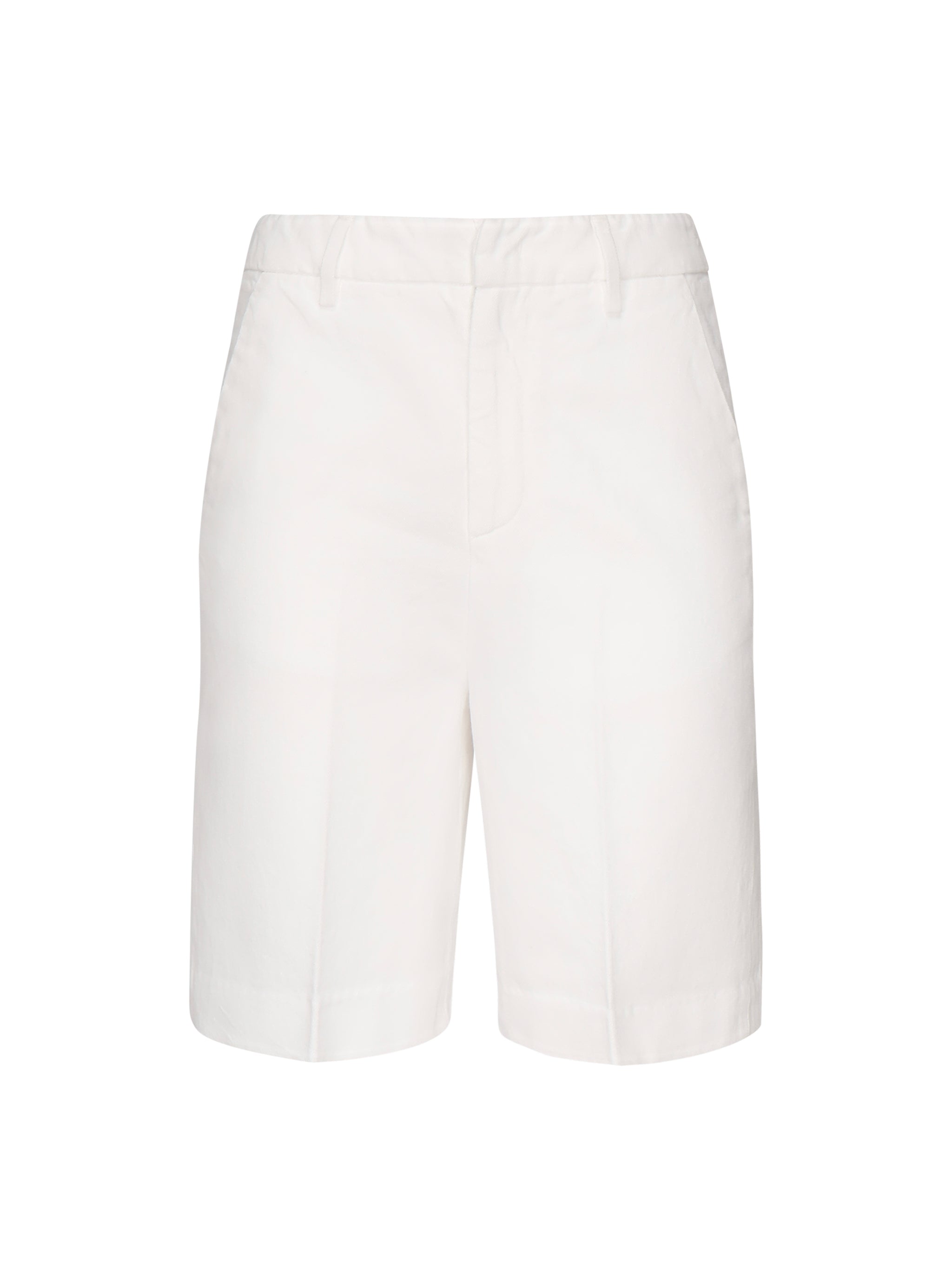 Dondup Shorts White Viscose Polyamide Elastane