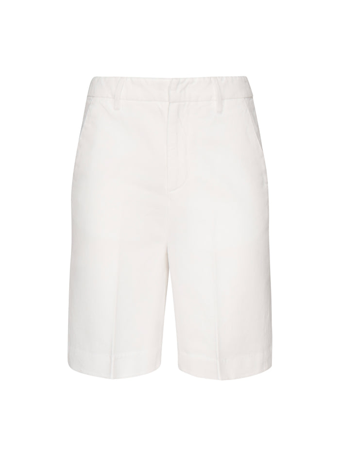 Dondup Shorts White Viscose Polyamide Elastane