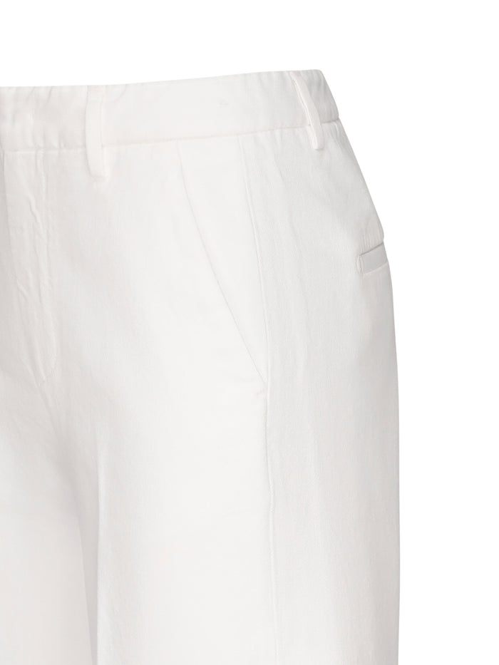 Dondup Shorts White Viscose Polyamide Elastane