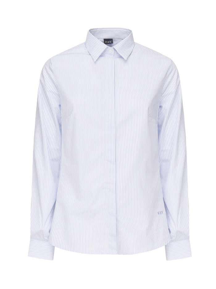 Fay Shirts White, Blue Cotton