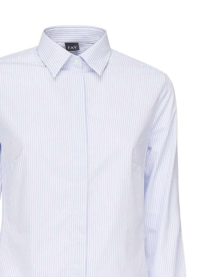 Fay Shirts White, Blue Cotton