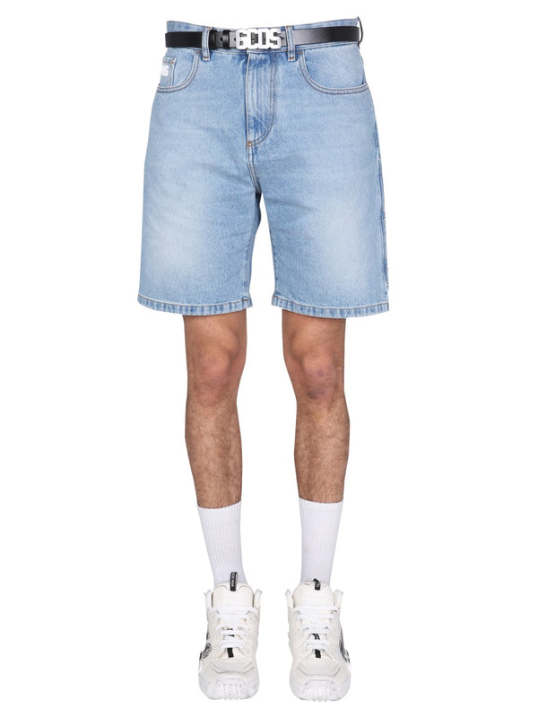 Bermuda With Logo Blue Main Cotton Short