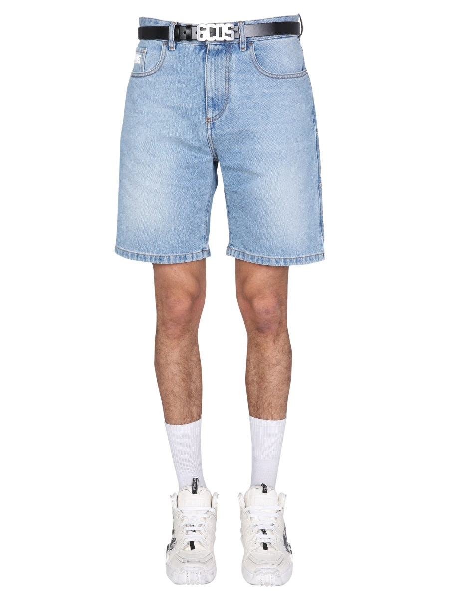 Bermuda With Logo Blue Main Cotton Short