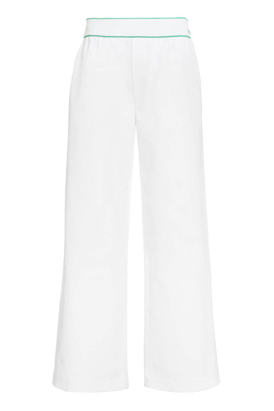 Wide-Leg Trousers White Cotton