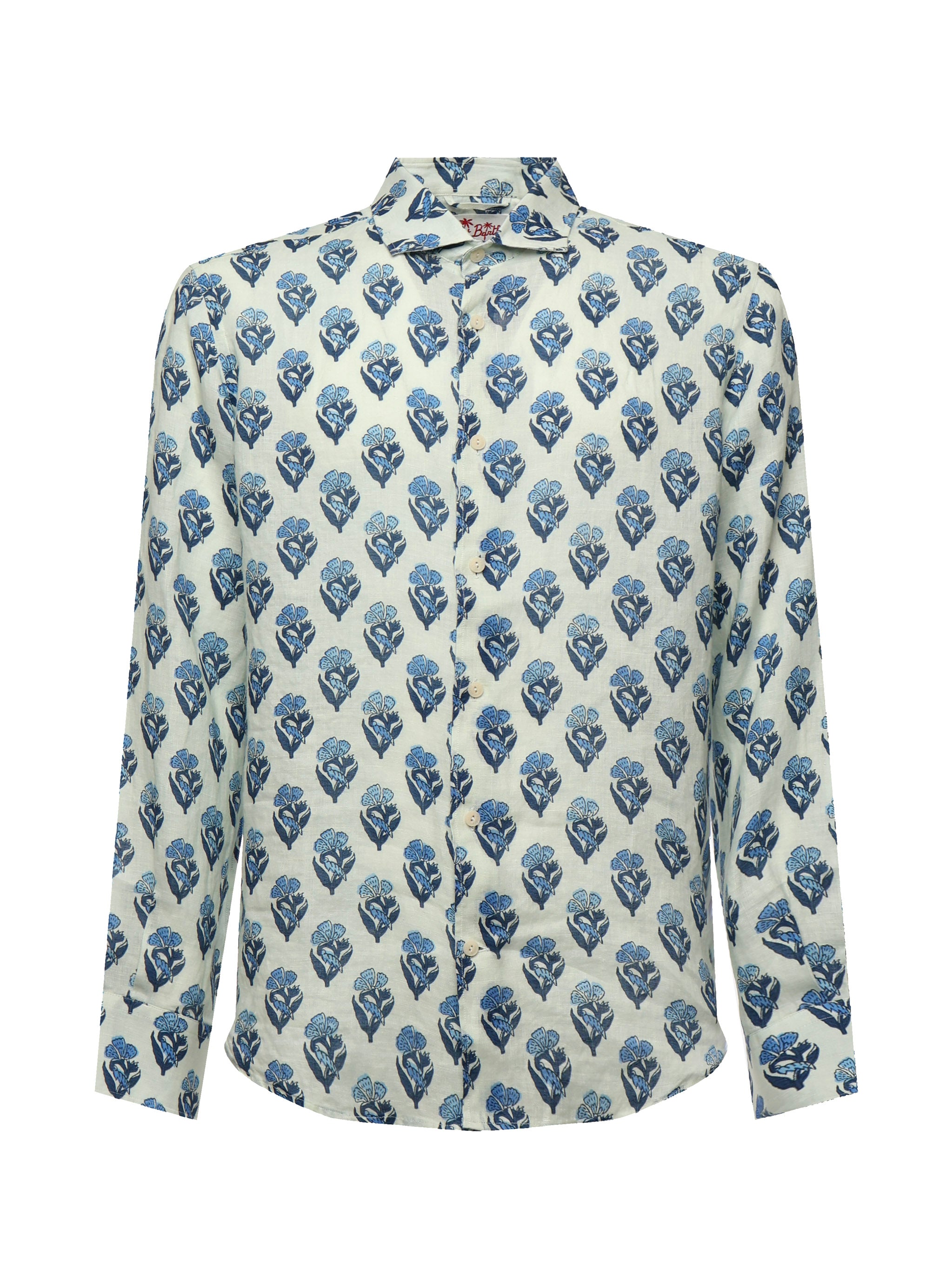 MC2 Saint Barth Shirts White, Blue Linen