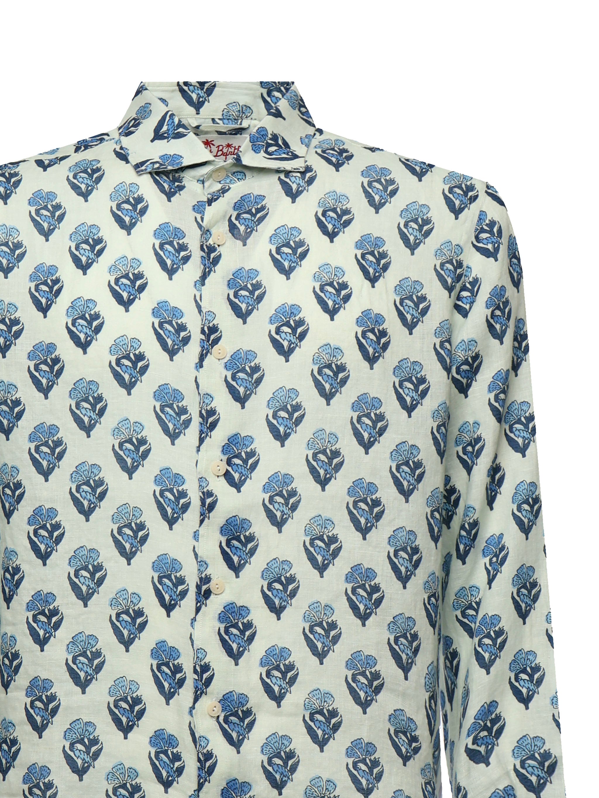 MC2 Saint Barth Shirts White, Blue Linen