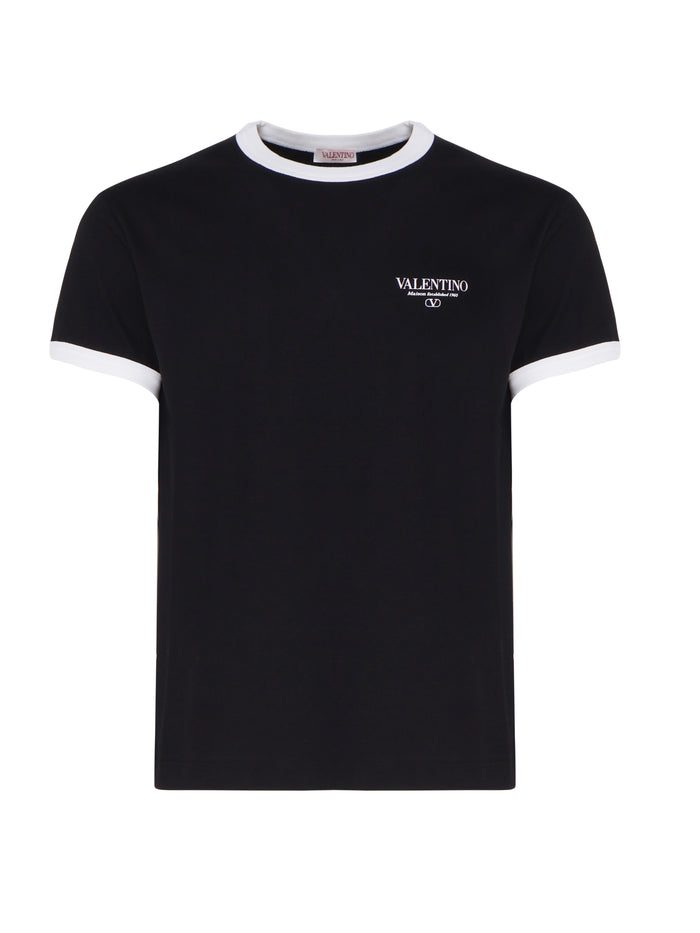 Valentino Garavani T-Shirts And Polos Black, White Cotton