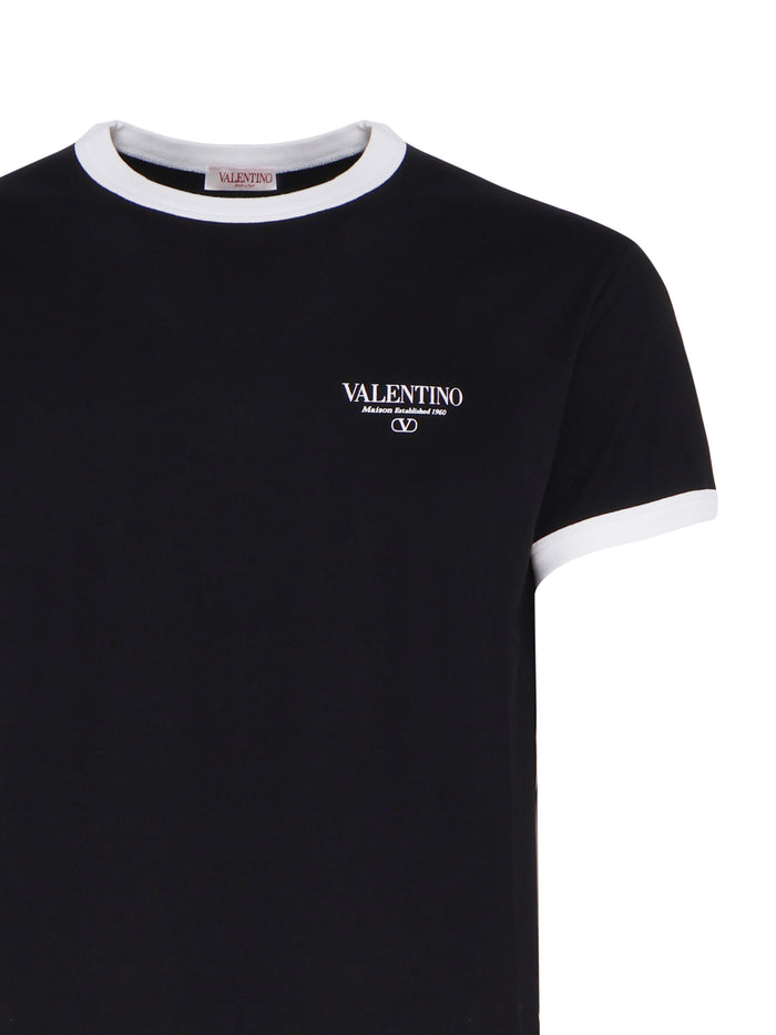 Valentino Garavani T-Shirts And Polos Black, White Cotton