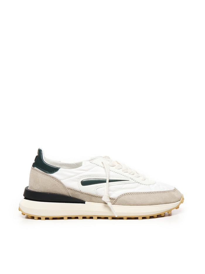 D.a.t.e. Sneakers White, Beige, Green Nylon