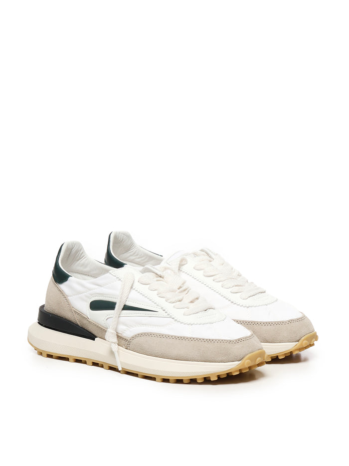 D.a.t.e. Sneakers White, Beige, Green Nylon