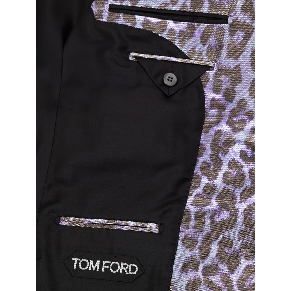 Tom Ford 49% viscose blazer in purple — view 3
