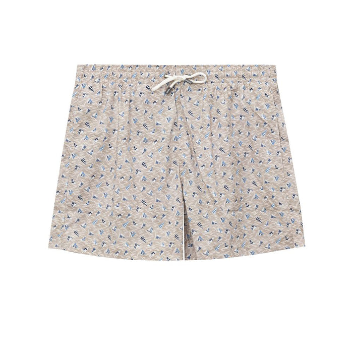 Canali 100% Polyester swim shorts in beige