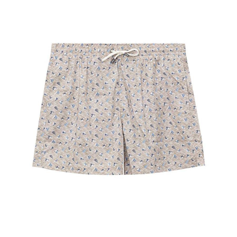 Canali 100% Polyester swim shorts in beige