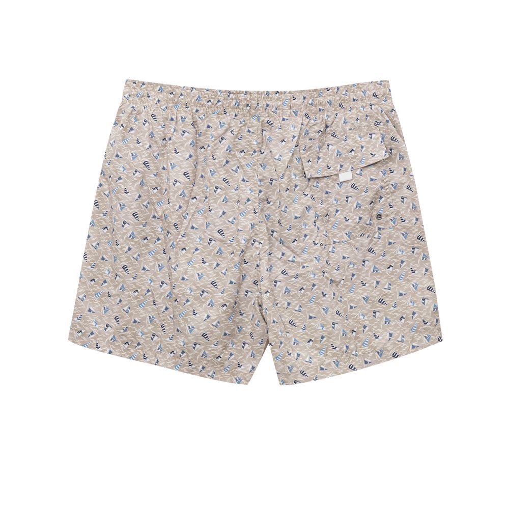 Canali 100% Polyester swim shorts in beige — view 2