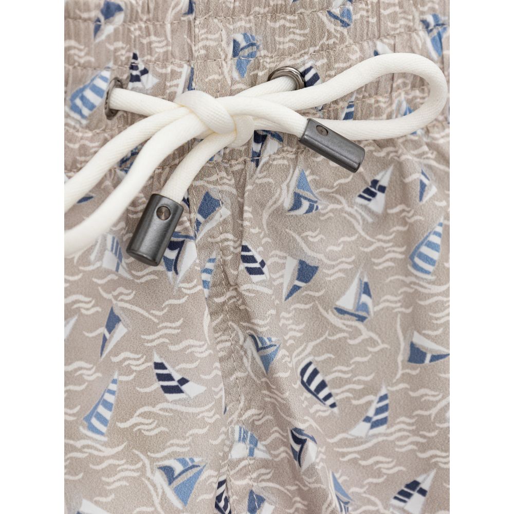 Canali 100% Polyester swim shorts in beige — view 3