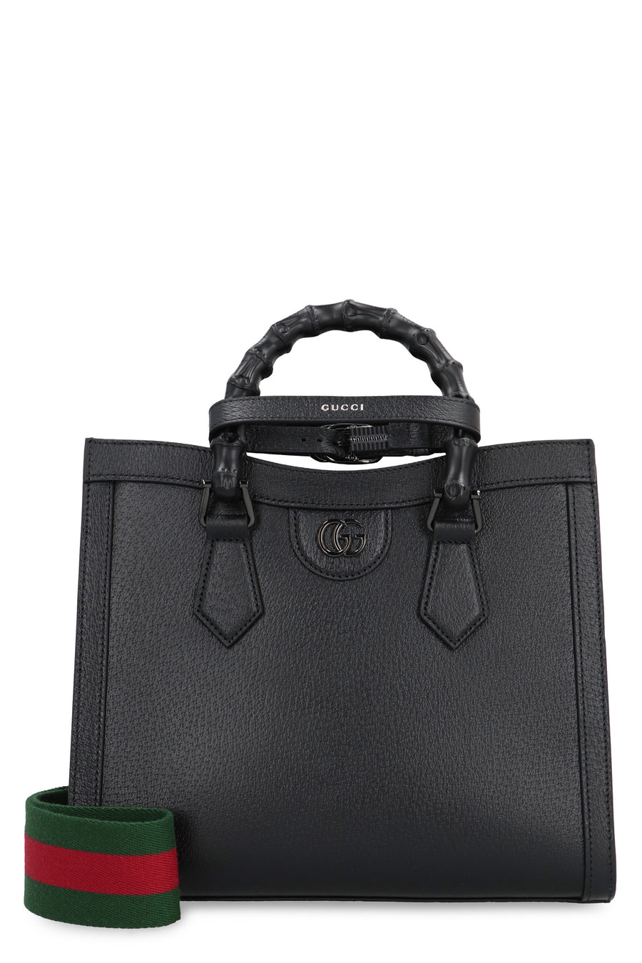 Gucci Diana Small Leather Tote Black Calf Bags