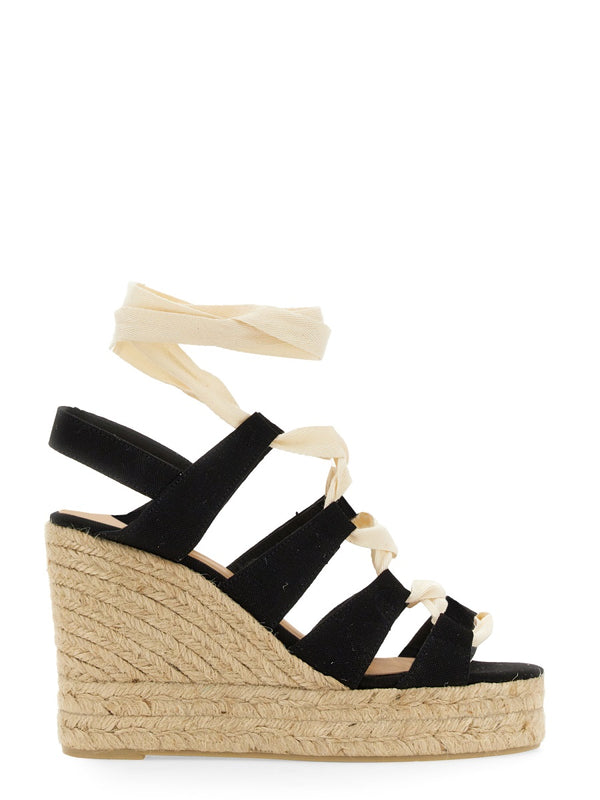 Espadrille With 11 Cm Heel Nude Cotton Fabric
