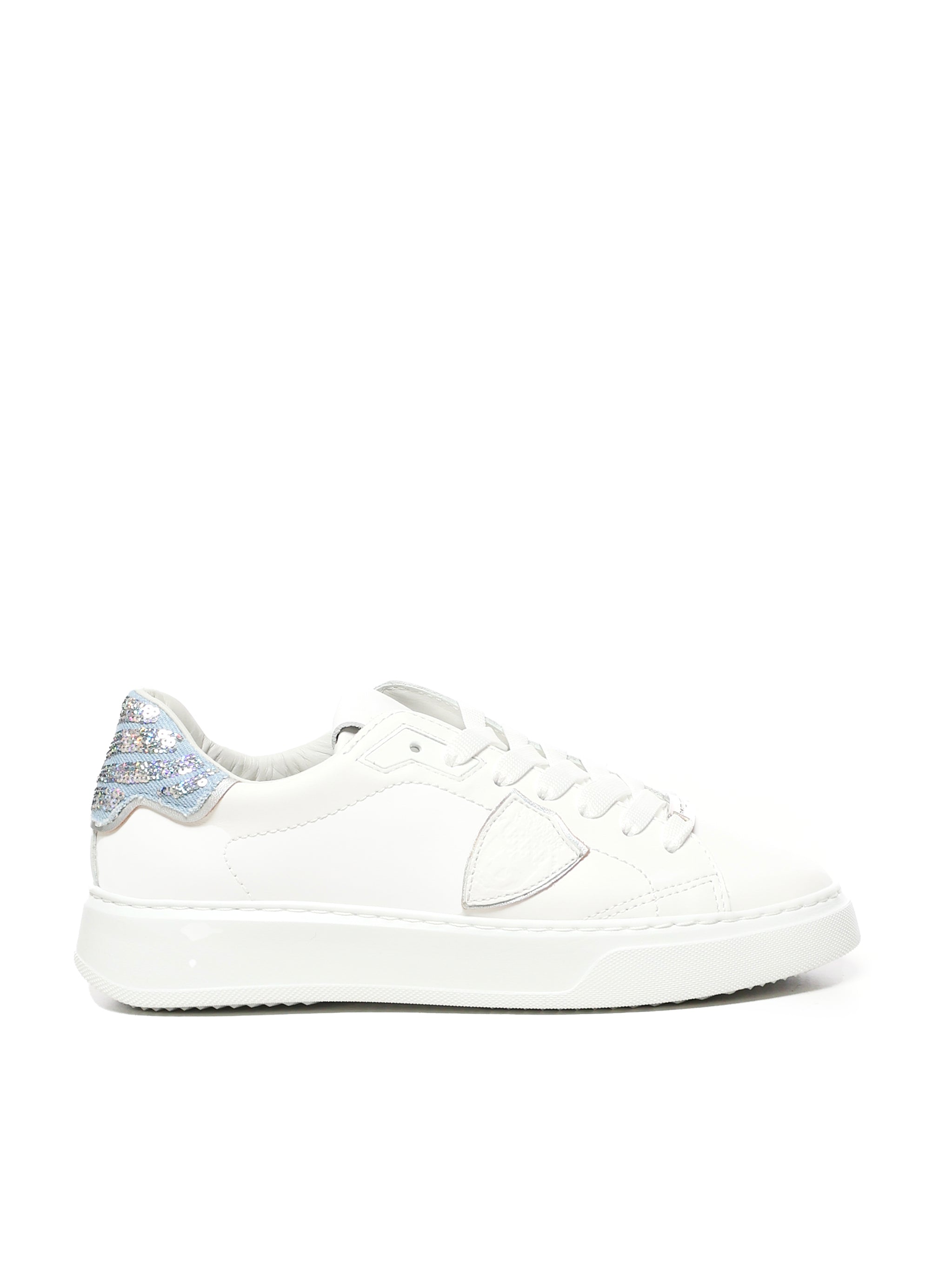 Philippe Model Sneakers White, Silver Calf Leather