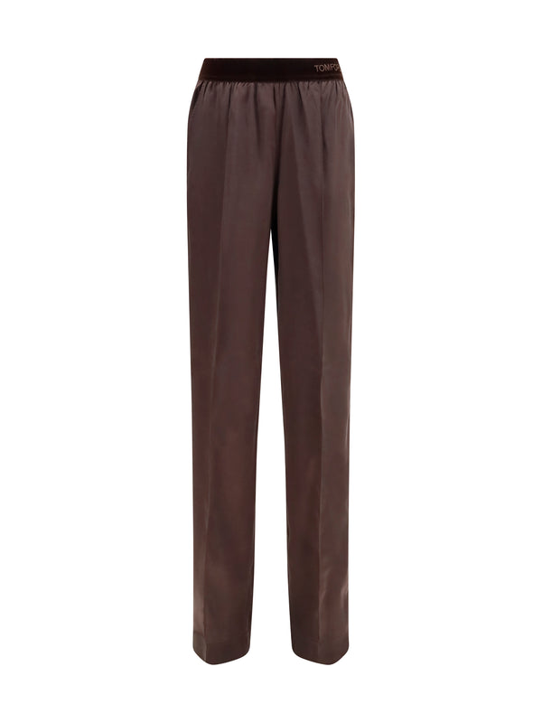 Tom Ford 94% Silk trousers in brown