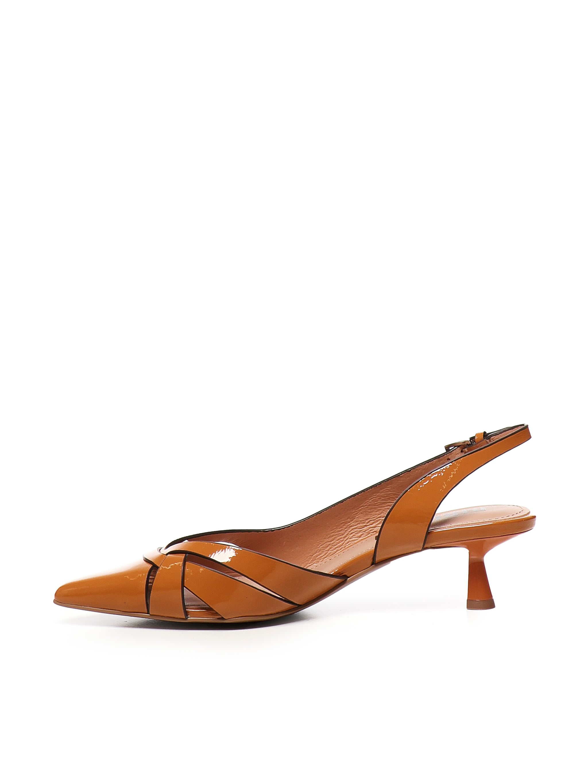 BIBI LOU With Heel Terracotta Wrinkled Patent