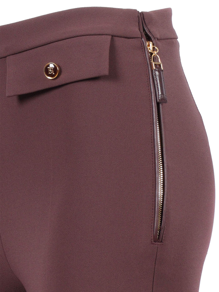 Womens Pants Bordeaux Polyester Elastane