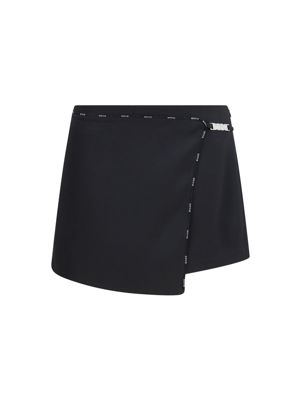 GCDS 100% Polyester mini skirt in black