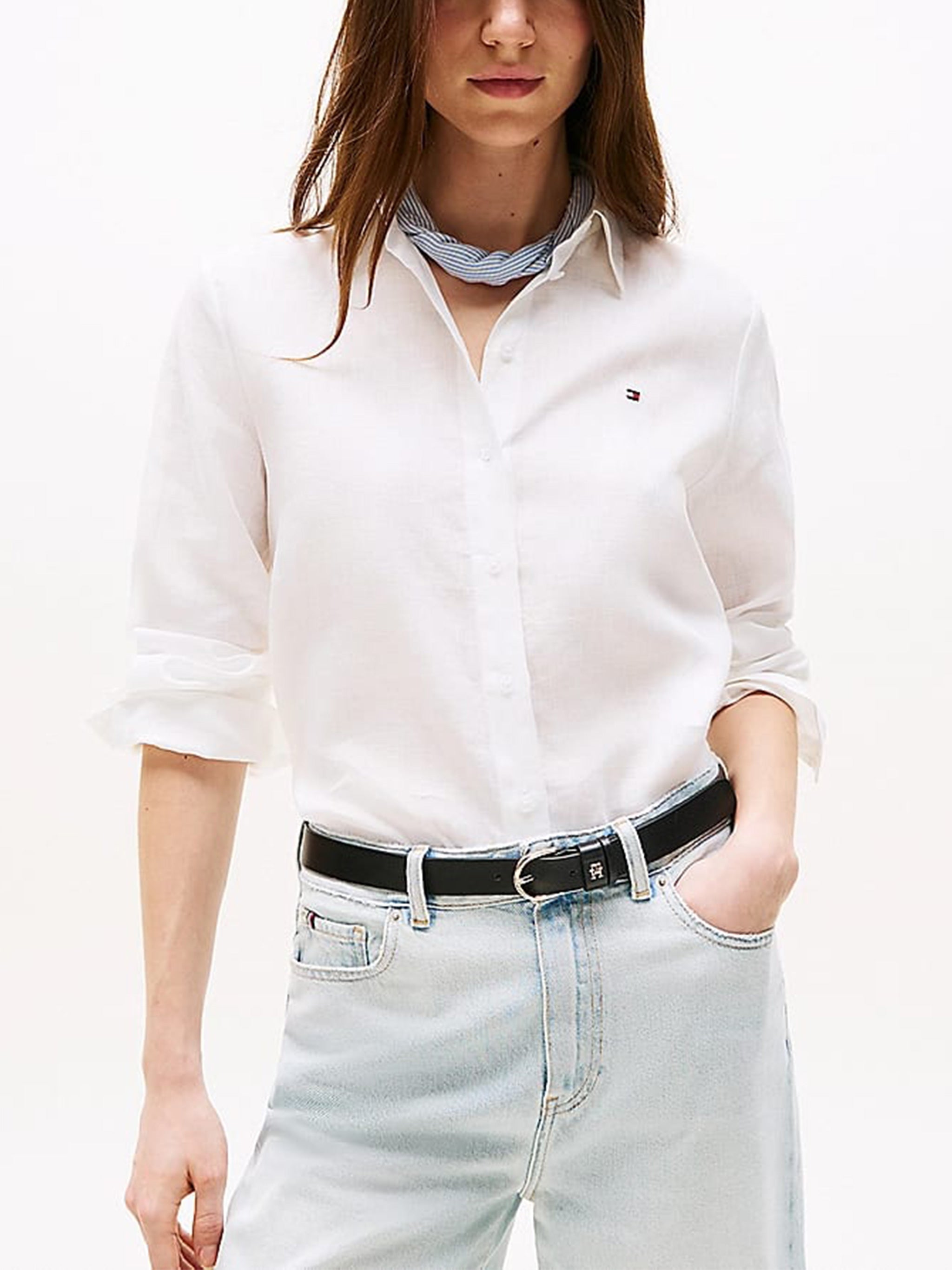 Linen Relaxed Ls Shirt White Linen/flax | Camicia