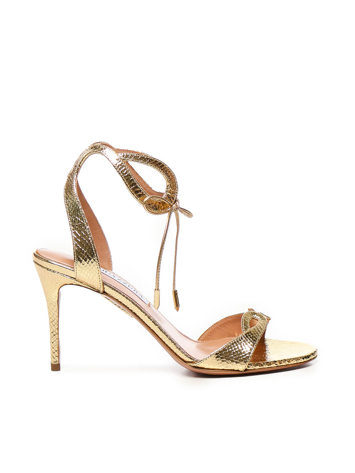 Aquazzura Sandals Golden Patent Leather