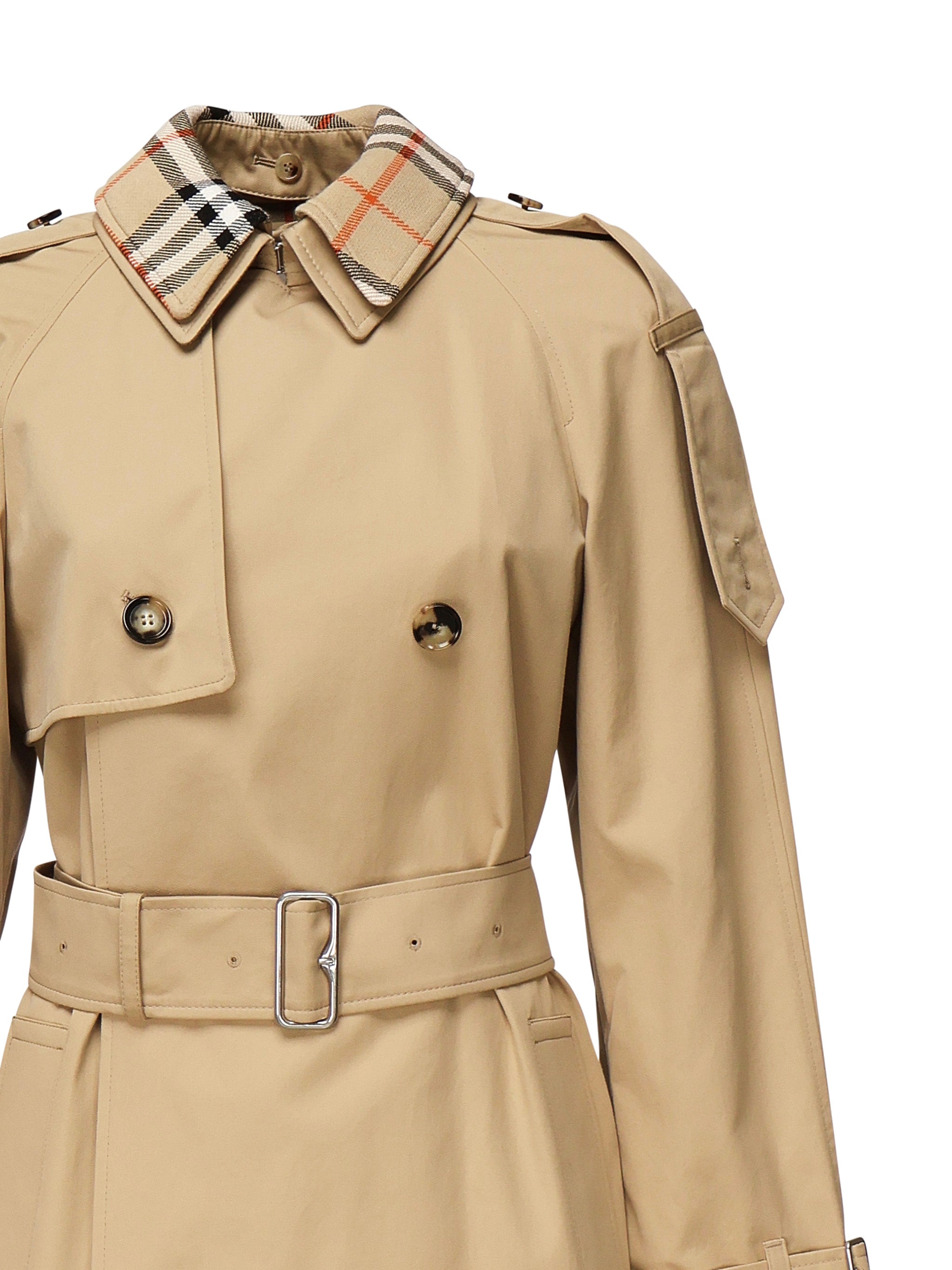 Burberry Coats Beige Cotton