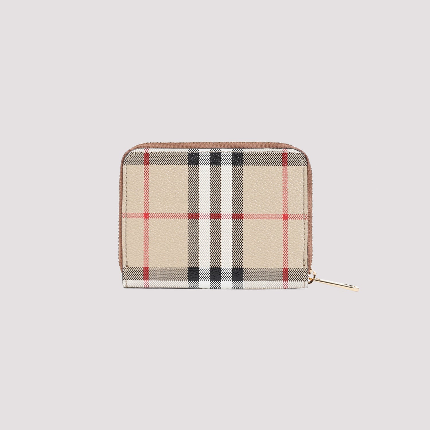 Mini Zip Around Wallet Nude & Neutrals Polyurethane Polyamide Cotton Smallleathergoods