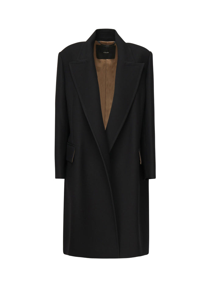 Max Mara Coats Black Virgin Wool