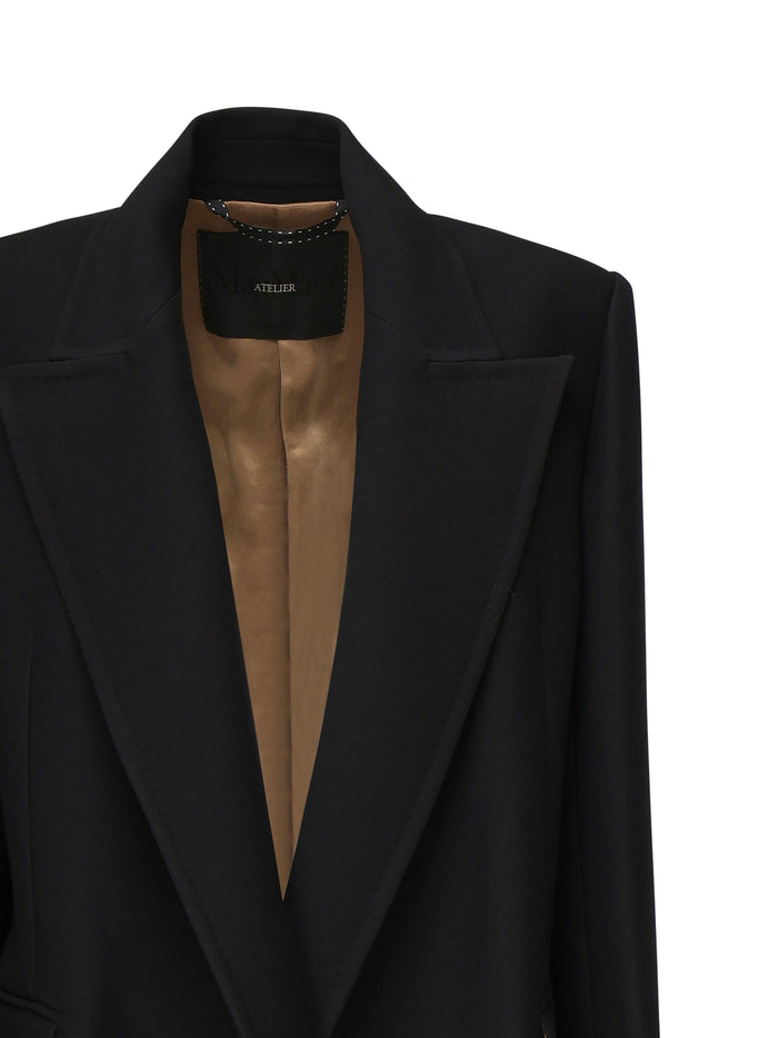 Max Mara Coats Black Virgin Wool