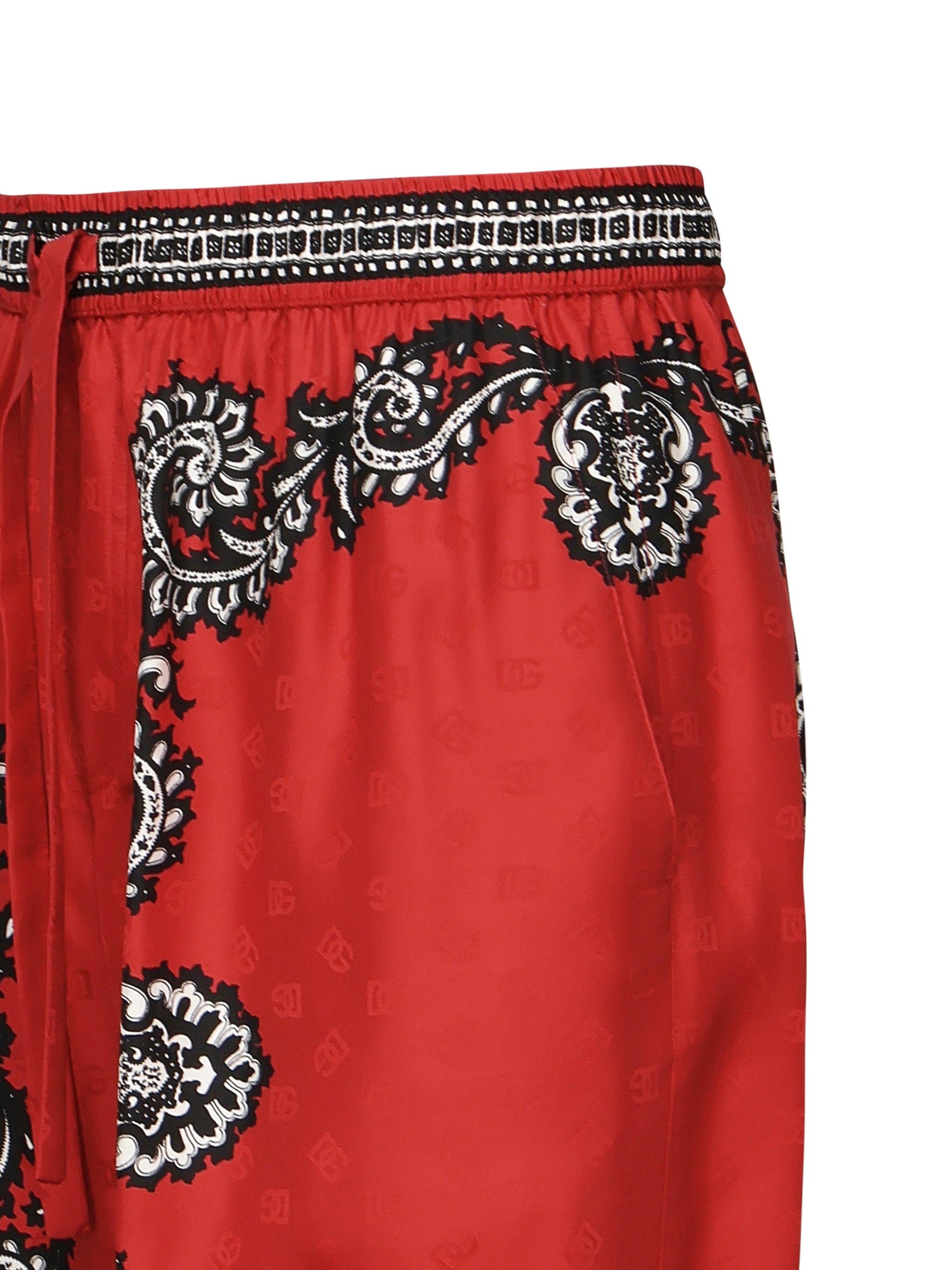 Dolce & Gabbana Shorts Red, White, Black Silk