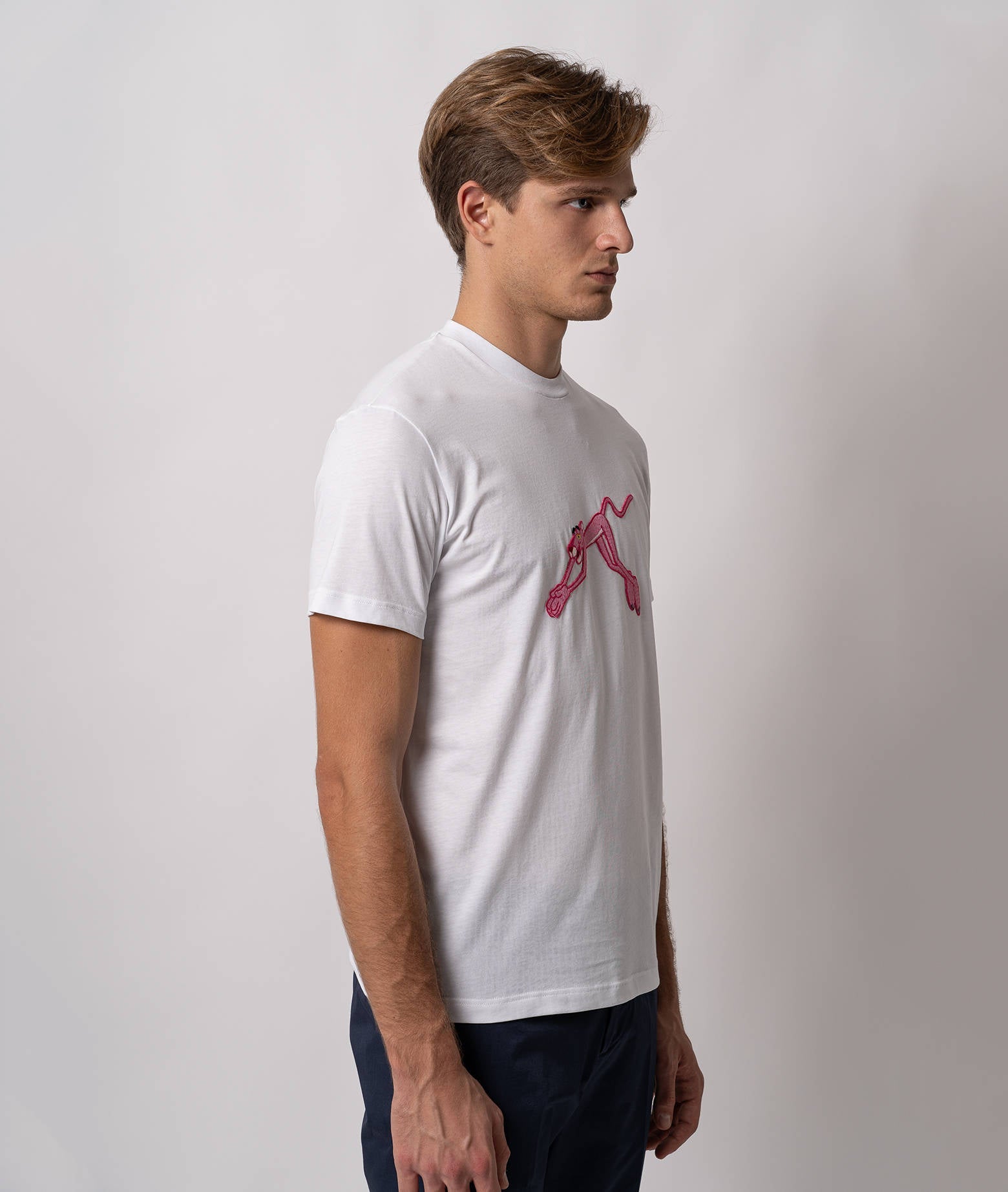 T-Shirt Pink Panther Black Round Neck
