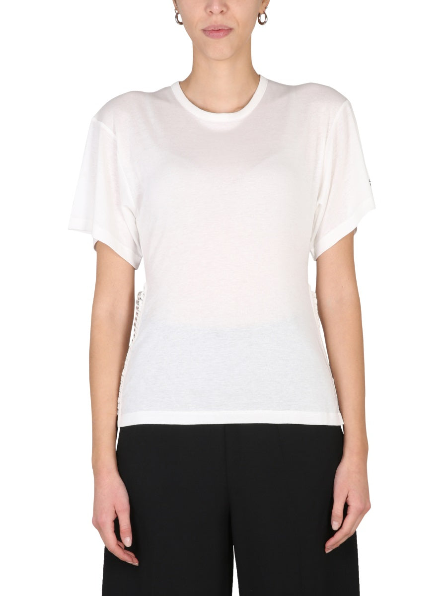 T-Shirt With Chain Detail Ivory Lyocell T-shirts