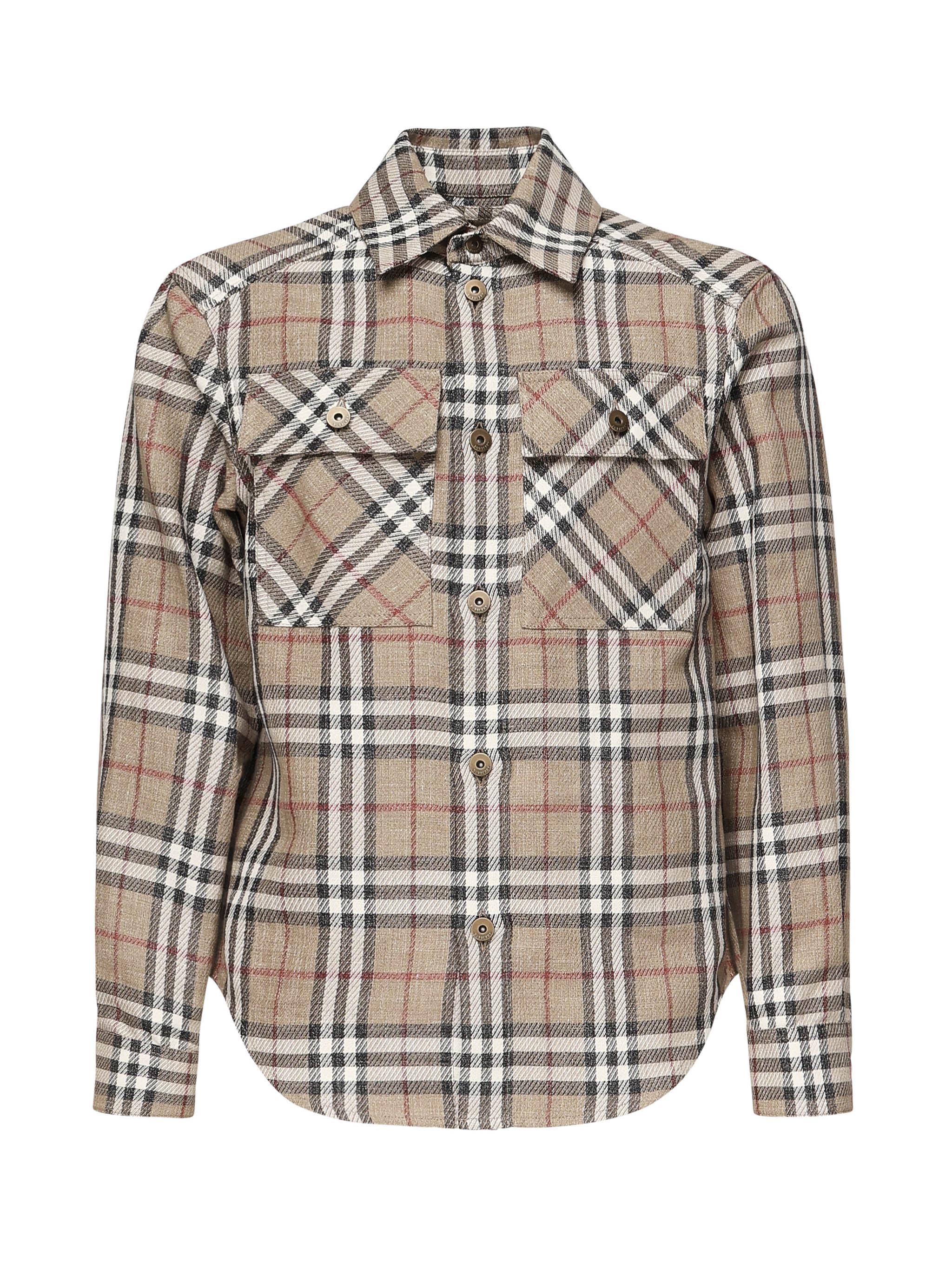 Burberry Shirts Nut Cotton Linen