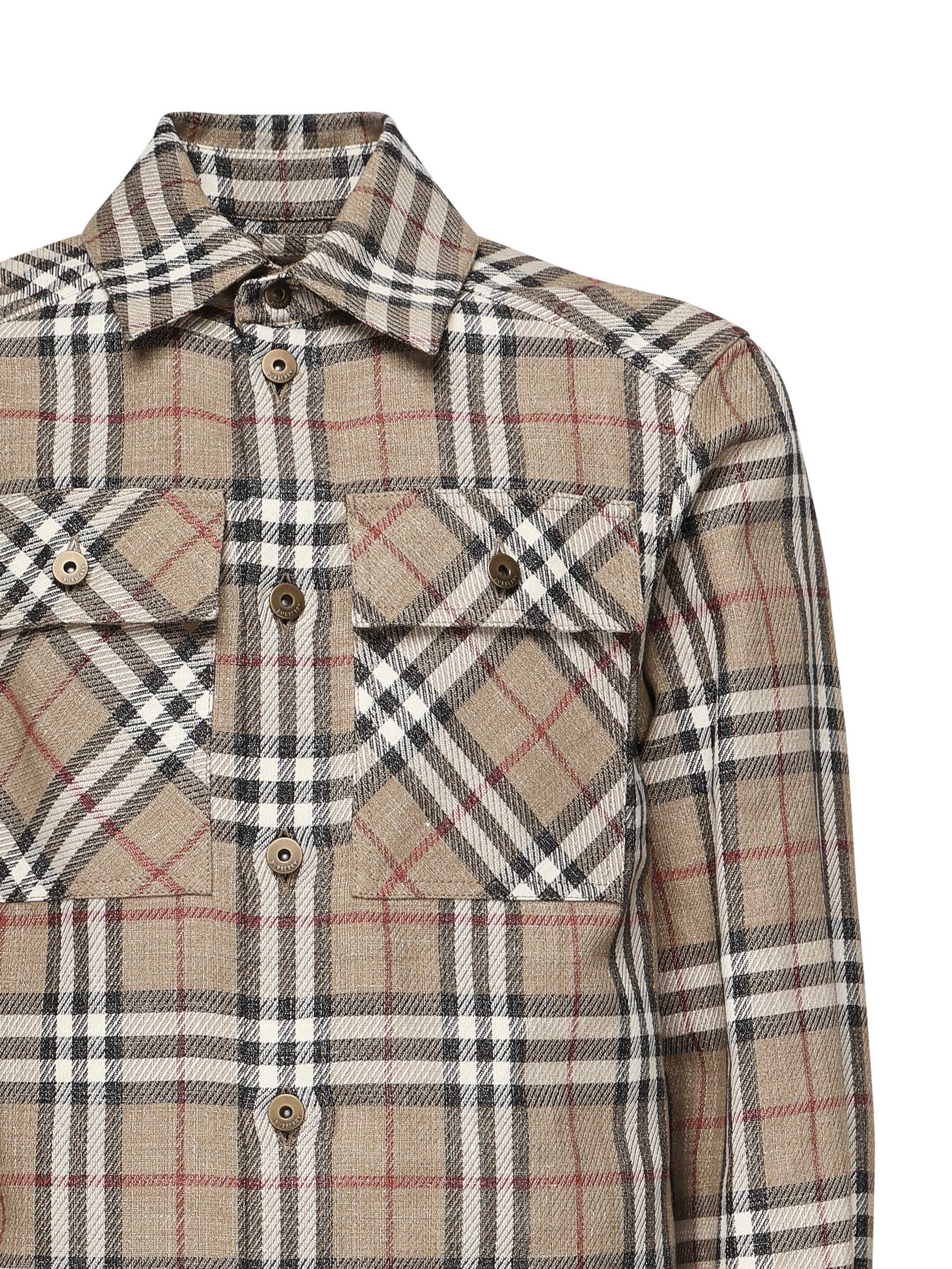 Burberry Shirts Nut Cotton Linen
