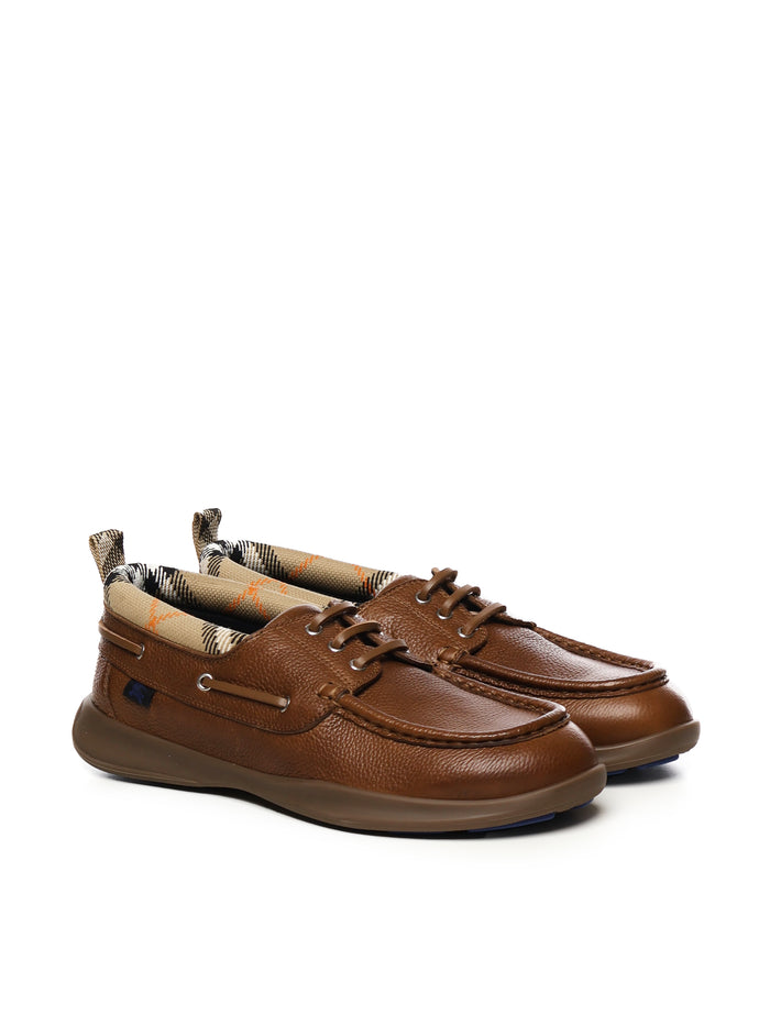 Burberry Flat shoes Brown Calf Grain Leather (bos T