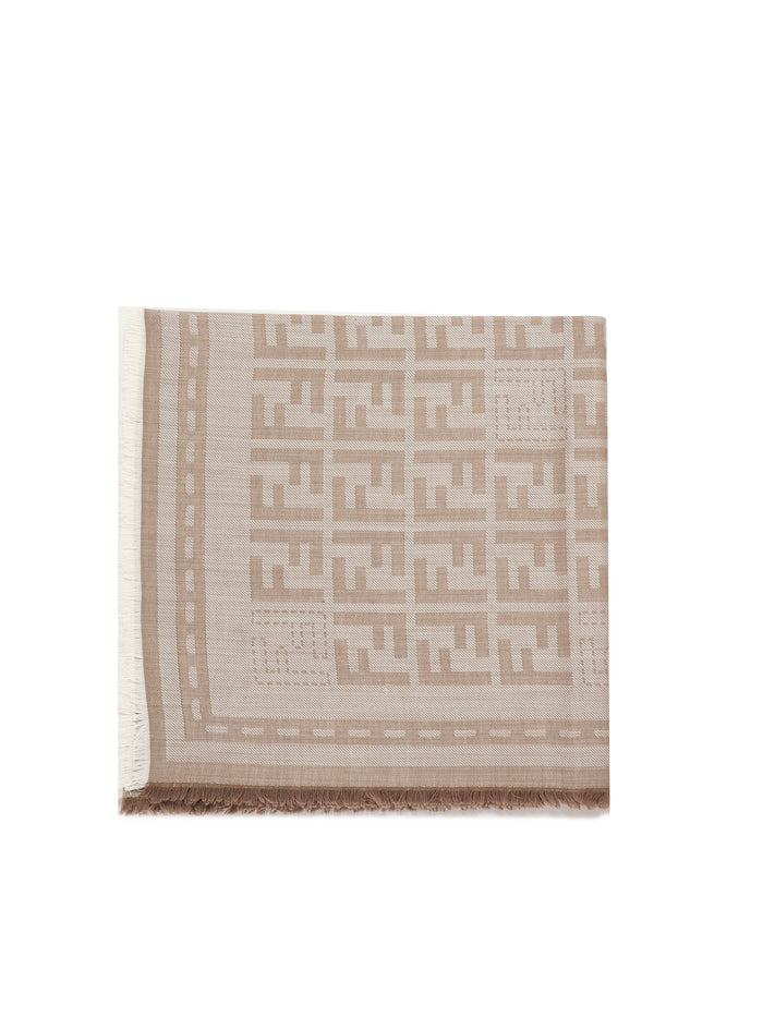 Fendi Scarfs Beige Wool