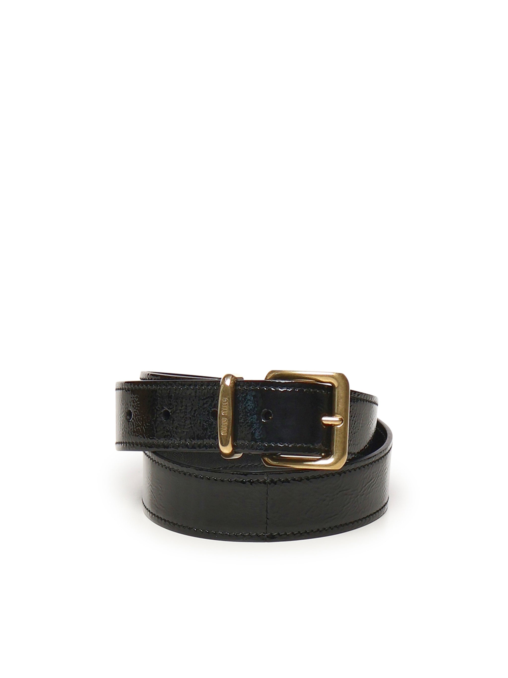 Miu Belts Black Calfskin
