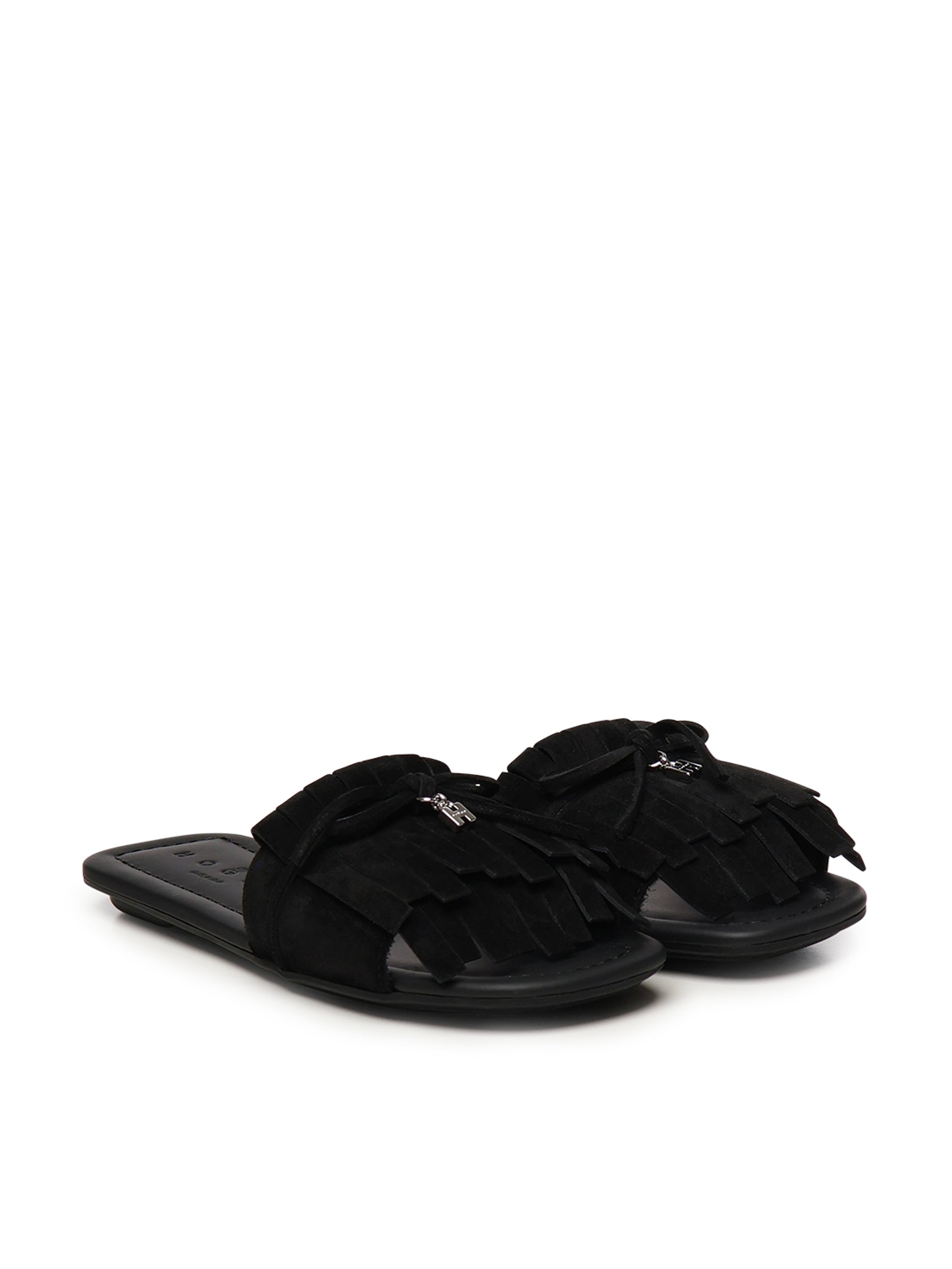 Hogan Sandals Black Suede