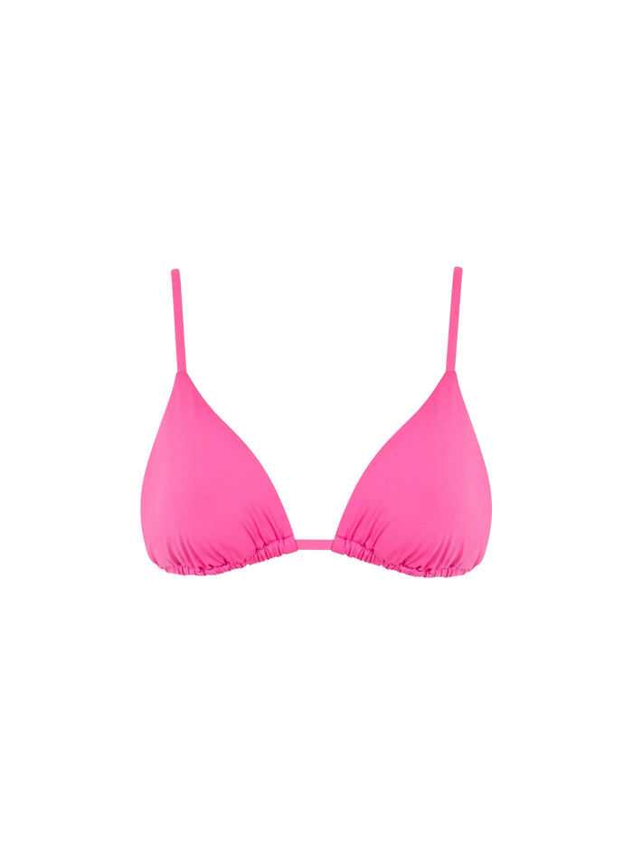 Janet Fuchsia Solid Triangle Bikini Top Pink