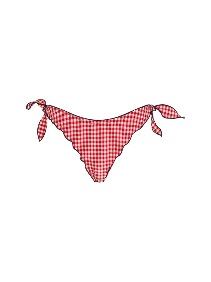 Red And White Gingham Venus Cheeky Swim Briefs Bottom