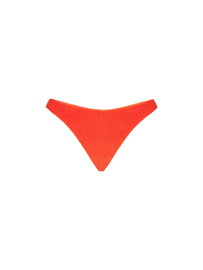 Orange Naomi Cheeky Terry Swim Briefs Brown Bottom