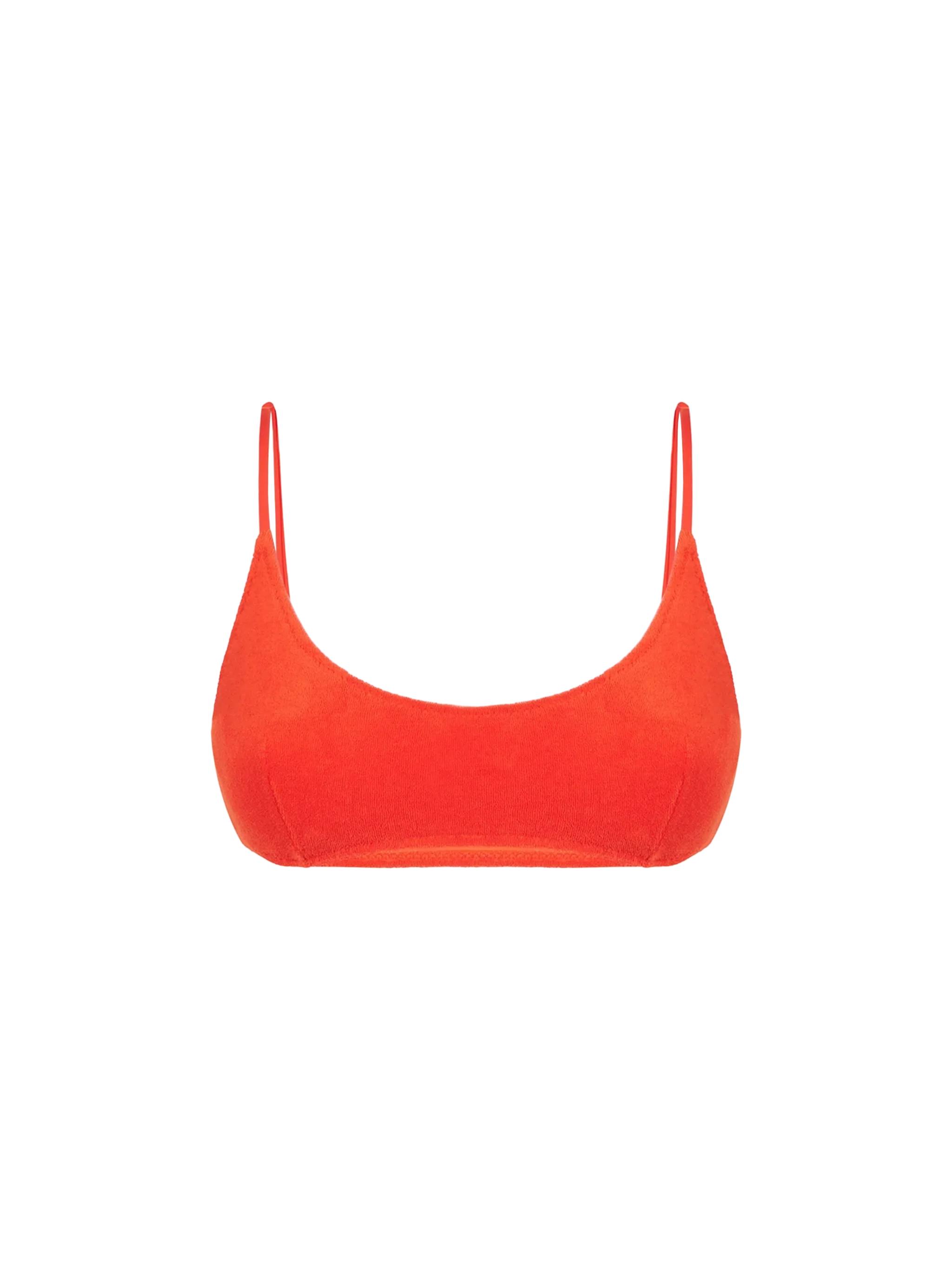 Orange Judy Terry Bralette Bikini Top Brown