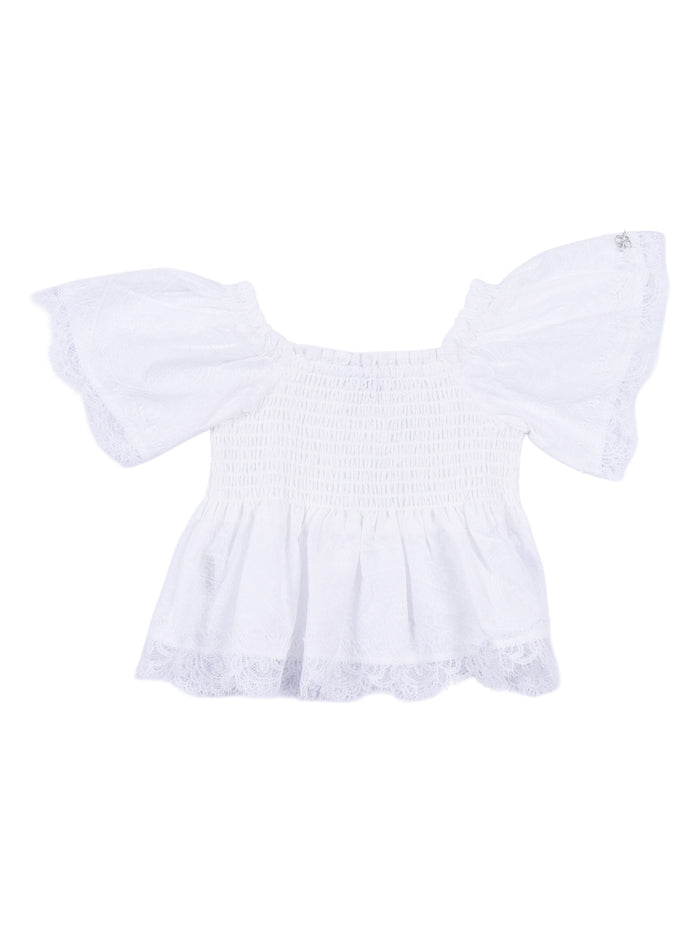AUSTIN TOP IN EMBROIDERED MUSLIN White Cotton
