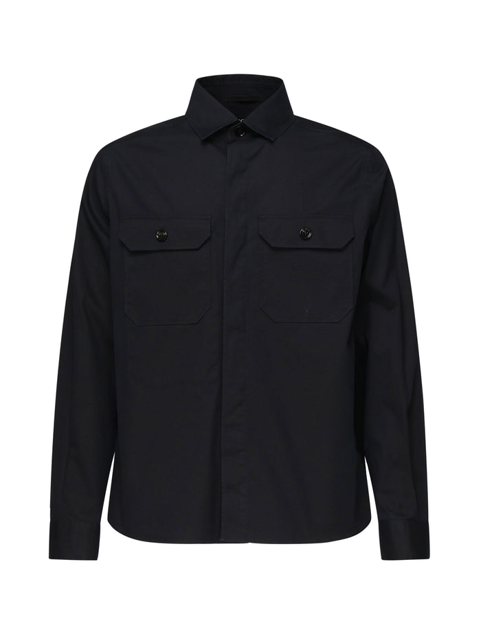 Zegna Shirts Blue Cotton