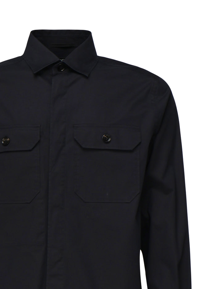 Zegna Shirts Blue Cotton