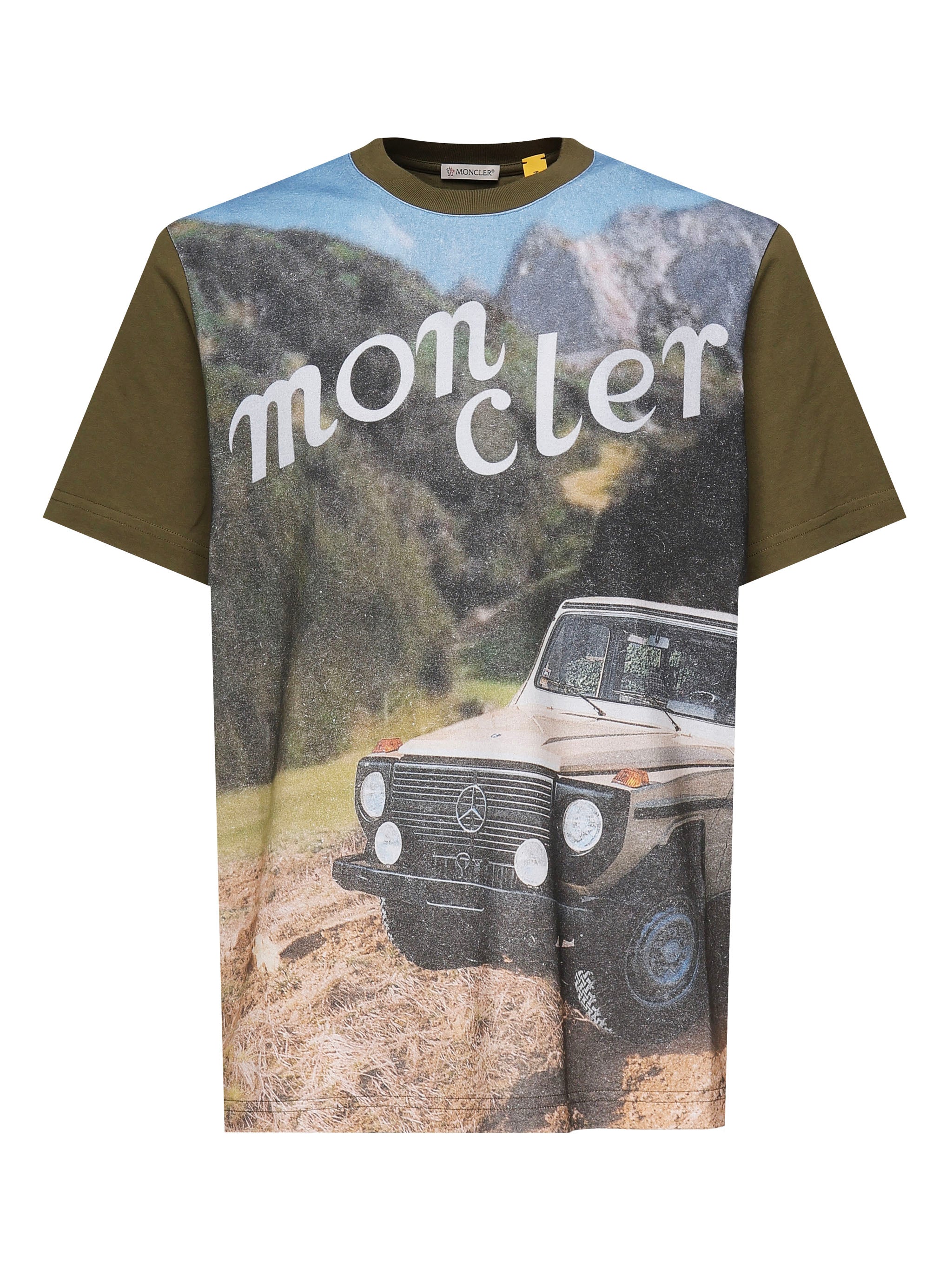 MONCLER GENIUS T-shirts and Polos Turquoise Base Fabric: Cotton