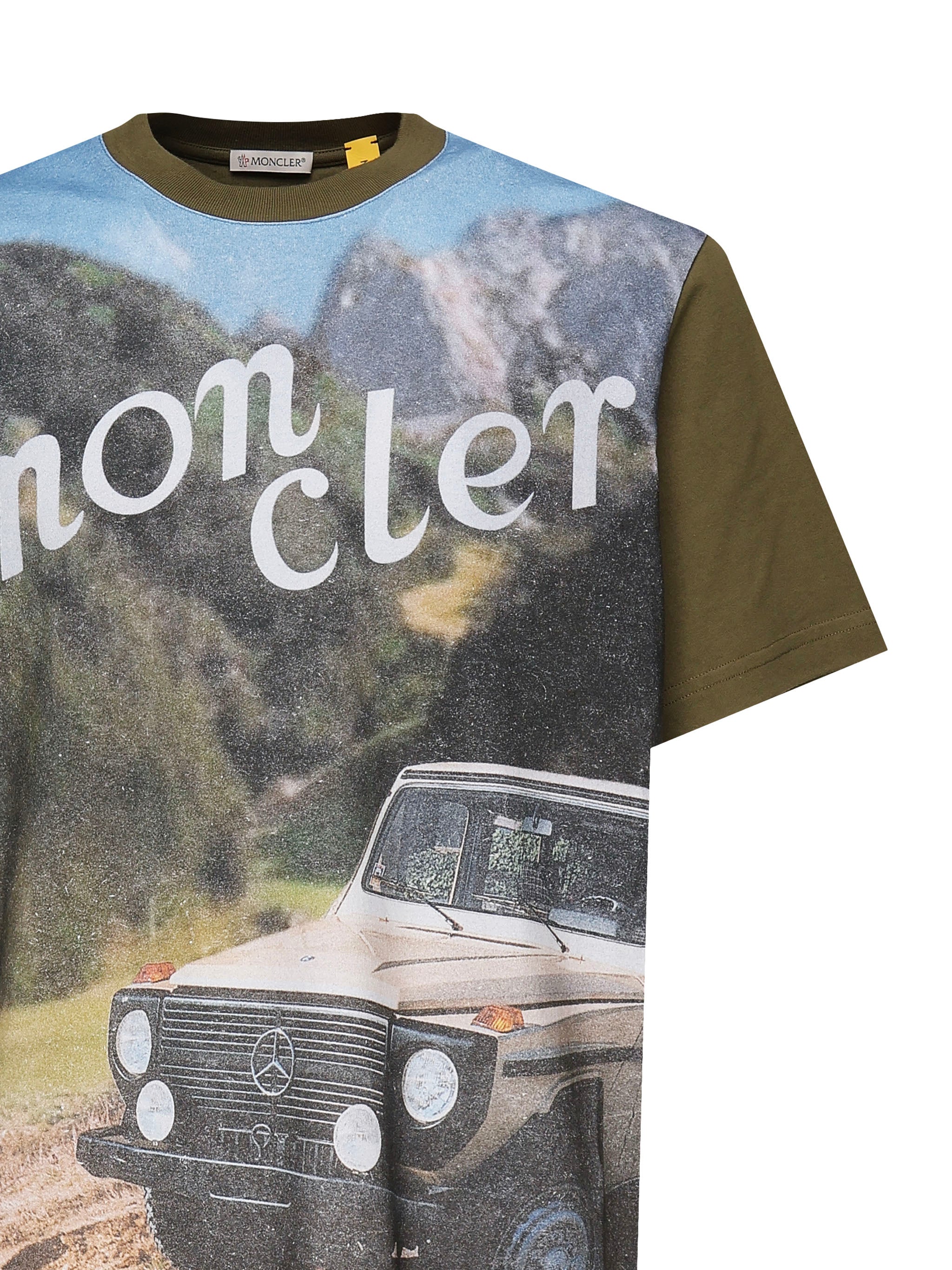 MONCLER GENIUS T-shirts and Polos Turquoise Base Fabric: Cotton